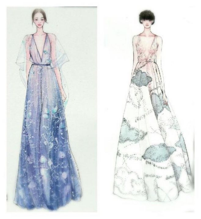 【筆尖時(shí)尚】水彩手繪 服裝插畫(huà) 手繪插畫(huà) 婚紗禮服 手繪 設(shè)計(jì)稿 volentino的秀場(chǎng)|來(lái)自 官官an