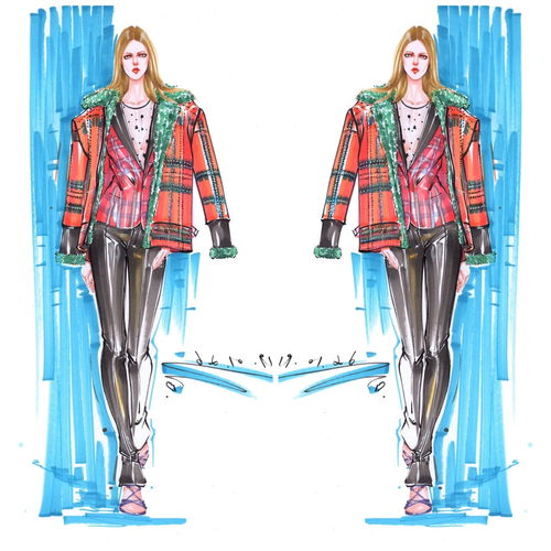 服裝手繪 馬克筆時(shí)裝畫(huà)